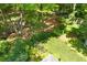 Aerial view of a sprawling backyard with a swing, pergola, play area, and a well-maintained lawn at 2802 Nettle Ln, Buford, GA 30519