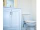 Well-maintained bathroom with modern fixtures, white vanity and toilet with updated flooring at 247 Brookview Dr, Riverdale, GA 30274