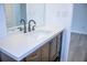 Bathroom vanity with double faucet and mirror at 247 Brookview Dr, Riverdale, GA 30274