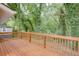 Large wooden deck overlooking a private, wooded backyard at 2598 Elliott Nw St, Atlanta, GA 30318