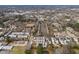 Aerial view of a neighborhood featuring a mix of residential and commercial properties, offering a comprehensive community perspective at 2712 Stargazer Ter, Smyrna, GA 30080