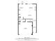 Floor plan of the first floor displaying living room, kitchen, dining area, garage and foyer with dimensions, for a house totaling 2198 sq. ft at 2712 Stargazer Ter, Smyrna, GA 30080