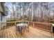 View of the outdoor deck featuring a table and chairs set with a wooded view at 4240 Parnell Rd, Marietta, GA 30062