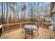 View of the outdoor deck featuring a table and chairs set with a wooded view at 4240 Parnell Rd, Marietta, GA 30062