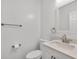 Bathroom featuring modern fixtures, vanity with countertop, and neutral decor at 1868 Appaloosa Mill Ct, Buford, GA 30519