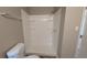 Bathroom shower with tiled floor, toilet and towel bar at 2689 Rollingwood Se Ln, Atlanta, GA 30316