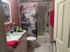 Bathroom featuring a vanity, toilet, and a shower with a decorative curtain at 3802 Macland Rd, Hiram, GA 30141
