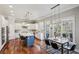 Spacious kitchen with white cabinetry, a blue island, and stainless steel appliances at 2298 Greenglade Ne Rd, Atlanta, GA 30345