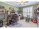 Office with a large window and neutral decor at 408 Hickory Fairway Ct, Woodstock, GA 30188