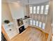 High angle view of a living room, showcasing a fireplace and large windows at 641 Freeman Brock Rd, Auburn, GA 30011