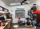 Clean and organized garage space with a work bench and storage solutions, ideal for hobbyists and DIY enthusiasts at 3504 Palace Ct, Tucker, GA 30084