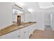 Elegant bathroom with double vanity, granite counters, and tile flooring at 511 Millwood Ct, Canton, GA 30114