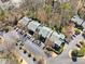 An aerial view displays the townhome and the convenient parking around the property at 213 Tuxworth Cir, Decatur, GA 30033