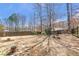 Large backyard with trees lining the fence, offering privacy and shade at 441 Highlands Loop, Woodstock, GA 30188