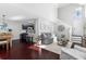 Open-concept living room flows into kitchen and dining area, great for entertaining and Gathering gatherings at 503 Stanford Pl, Woodstock, GA 30188