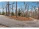 View of a driveway curve surrounded by tall trees, showcasing the property's privacy at 5515 Punkintown Rd, Douglasville, GA 30135