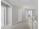 Upstairs hallway offers neutral carpet and paint, plus white doors, creating a serene transition between rooms at 5975 Vista Brook Dr, Suwanee, GA 30024