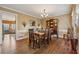 Formal dining room with hardwood floors, traditional decor, and a classic chandelier at 1061 Steeple Run, Lawrenceville, GA 30043