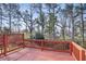 A charming deck area featuring lovely wooded views, perfect for relaxing outdoors at 2515 Oak Quarters, Smyrna, GA 30080