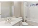Bathroom with a vanity, toilet, and a tub with a shower featuring tile surround at 2515 Oak Quarters, Smyrna, GA 30080