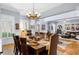 Open-concept dining area with hardwood floors, large windows, and seamlessly integrated access to the living room at 4620 Westgate Dr, Cumming, GA 30040