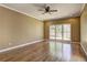 Spacious bedroom featuring hardwood floors, recessed lighting and a ceiling fan at 1027 Holland Rd, Dallas, GA 30157