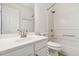 White bathroom with a vanity and toilet with tub/shower combination at 5729 Evadale Trce # 6, Mableton, GA 30126