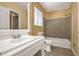 Bathroom with a shower and tub combination and a large vanity at 2670 Foxlair Trl, Atlanta, GA 30349