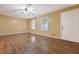 Spacious living room with hardwood floors, neutral walls, and natural light at 2670 Foxlair Trl, Atlanta, GA 30349
