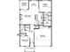 Main level floorplan featuring a kitchen, living room, dining area, garage and bedroom at 1235 Cedarcrest Blvd, Acworth, GA 30101