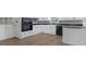 Bright kitchen features white cabinetry, black countertops and appliances, and modern flooring at 2892 Cardinal Lake Dr, Duluth, GA 30096