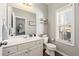 Well-lit half bathroom features neutral walls, a vanity, and window at 1119 Brownstone Dr, Marietta, GA 30008