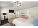 Comfortable main bedroom with vaulted ceiling, ceiling fan, and ample space, perfect for relaxation and rest at 1119 Brownstone Dr, Marietta, GA 30008