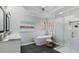 Modern bathroom featuring a freestanding tub, glass shower, and double sink vanity, enhancing its spa-like ambiance at 5679 Brookstone Nw Walk, Acworth, GA 30101