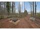Fire pit area with stone benches and decorative ironwork, creating a cozy outdoor gathering space at 3114 Superior Dr, Dacula, GA 30019