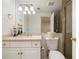 Functional bathroom with white vanity, toilet, and walk-in shower at 15 Paces West Nw Dr, Atlanta, GA 30327