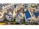 Aerial view of the home's roof and back yard in the neighborhood at 261 Thompson St, Alpharetta, GA 30009