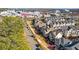 Aerial view of the street, community, and 261 Thompson St home at 261 Thompson St, Alpharetta, GA 30009