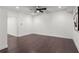 Basement featuring hardwood floors, recessed lighting and a ceiling fan at 261 Thompson St, Alpharetta, GA 30009