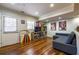 Finished basement with a sectional couch and recreational area at 4210 Gladney Dr, Atlanta, GA 30340