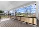 Expansive back porch with wooden flooring and a scenic view of the lush landscape at 2801 Univeter Rd, Canton, GA 30115