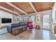 Stylish living room featuring a vaulted wood ceiling and many windows at 3398 Lori Ln, Atlanta, GA 30340