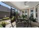 Inviting screened patio featuring comfortable seating and lush greenery at 3470 Serenade Nw Commons, Kennesaw, GA 30152
