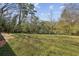 This backyard has a grassy yard, some trees, and a sidewalk at 2235 Chamois Ct, Decatur, GA 30035