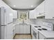 Bright kitchen featuring white cabinets, stainless steel appliances, and tile flooring at 2235 Chamois Ct, Decatur, GA 30035