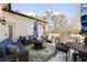 Comfortable outdoor patio setting with plush seating and string lights at 25 Sherman Nw Ln, Cartersville, GA 30121
