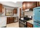 Updated kitchen features granite countertops, stainless steel appliances, and a unique vintage refrigerator at 461 Deckner Sw Ave, Atlanta, GA 30310