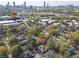 Aerial view of home near Krog Street Market/Beltline in a tree-lined neighborhood with city skyline at 808 Dixie Ne Ave, Atlanta, GA 30307