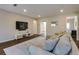 Modern living room featuring sleek furniture, a wall-mounted TV, and an open layout at 5446 Oxford Chase Way, Dunwoody, GA 30338