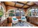 Bright sitting area with patterned ceiling, stone accents, built-in cabinets and outside views at 1666 Johnson Ne Rd, Atlanta, GA 30306